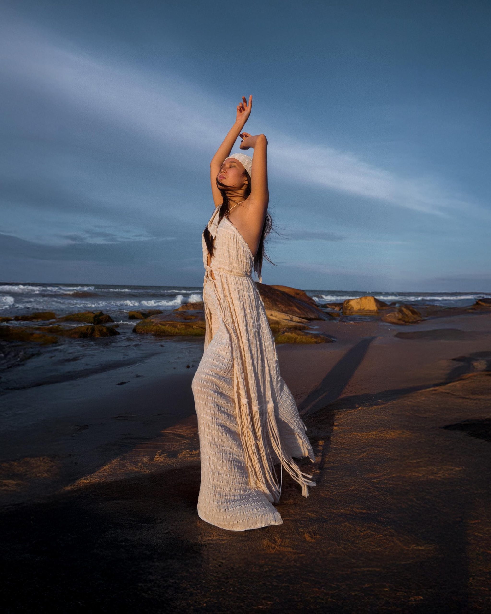 Maxi Top Boho Chic Open Back Cotton Fringe